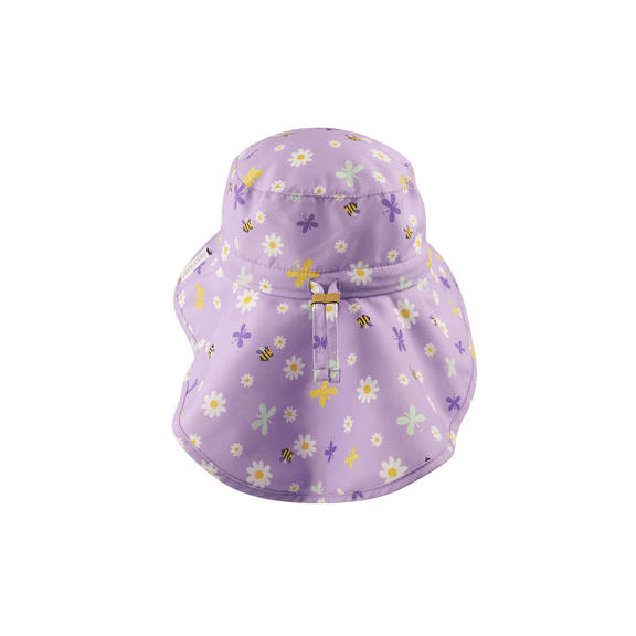 FLAPJACKKIDS Kids' Sun Hat with Neck Cape - Daisy - M (2-4y)