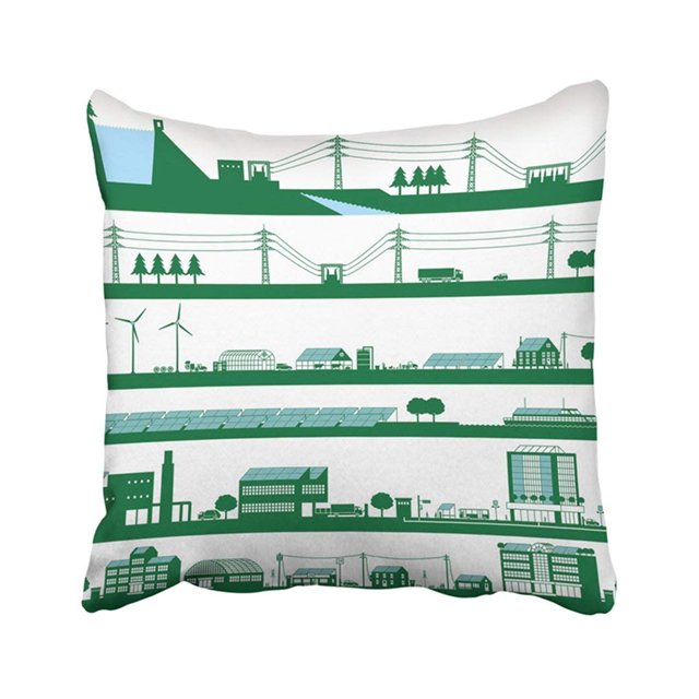 ABPHQTO Energía eléctrica Red eléctrica Transmisión de electricidad Industria Poste Utilidad solar Funda de almohada Funda de almohada 45x45 cm