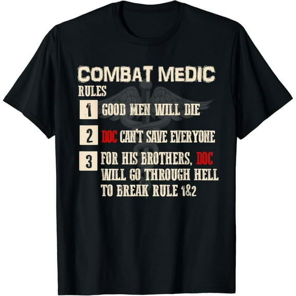 t-shirtCombat Medic Rules Gift Combat Medic Veteran T-Shirt mens t shirt,black,women,funny,misfits,men,journey