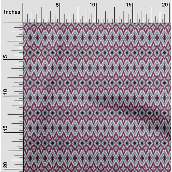 oneOone Organic Cotton Voile Fabric Geometric Ikat Print Sewing Fabric BTY 42 Inch Wide