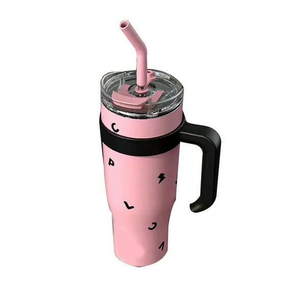 Taza de café aislada, taza de café de viaje de acero inoxidable, taza de café portátil con aislamiento para coche con tapa y asa de paja