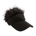 thumbnail image 4 of Sombrero con visera y pelo sintético para hombre, portátil, estilo hip hop, para playa Negro, 4 of 9