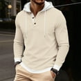 thumbnail image 3 of Admvng Mens Hooded Shirt Drawstring Hood Long Sleeve Casual Hoodie, 3 of 4