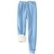 thumbnail image 1 of Pantalones deportivos Prolriy para mujer, con forro cálido, deportivos, de cintura alta, con forro polar, largos y gruesos de invierno para exteriores, color azul cielo, talla M, 1 of 5