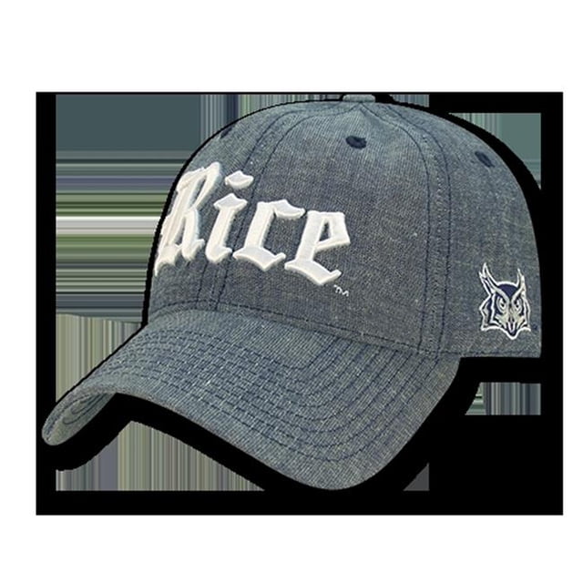 Rice University Casquette en Denim Décontractée, Bleue