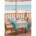 thumbnail image 2 of Outdoor Tablecloth with Umbrella Hole for Patio/Picnic/Party/Camping, Blue Stripes Waterproof Table Cloth Rectangle Table Cover Washable, Modern Gradient Abstract Striped Lines (54"x 80"), 2 of 8