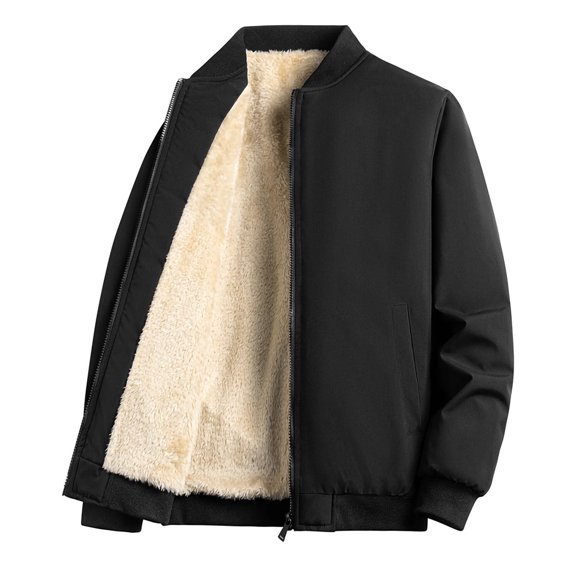 Christmas Gift Ofreoo Men's Outerwear In Plus Size Cotton And Velvet Flight Suit Outdoor Jacket Long Sleeved Cotton Suit