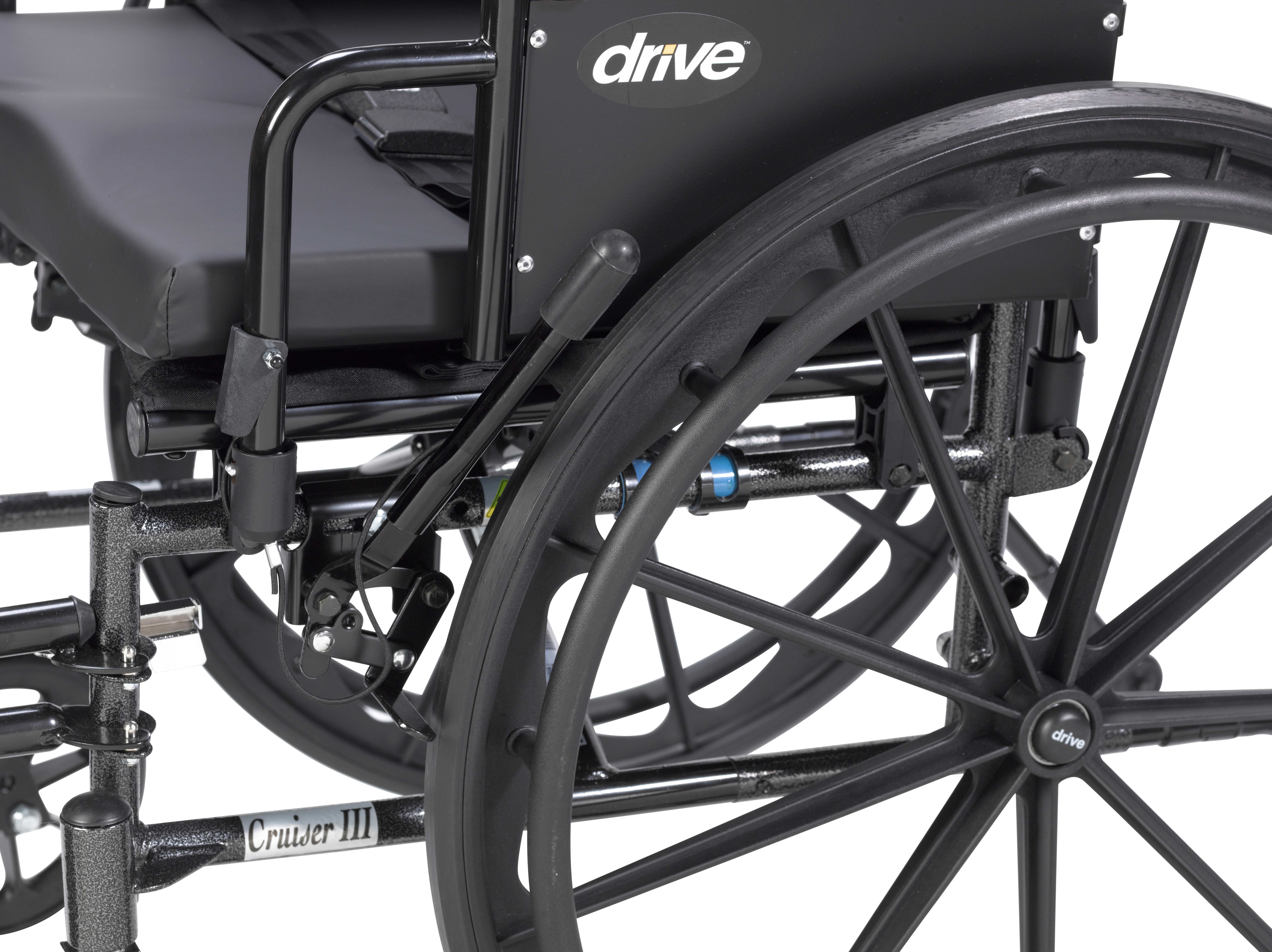 Drive Medical Cruiser III Light Weight Wheelchair with Flip Back Removable Arms, Desk Arms, Elevating Leg Rests, 20" Seat