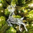 thumbnail image 5 of Christmas Tree Decorations Christmas Tree Reindeer Ornament Crystal Acrylic Reindeer Statue Snowflake Decoration Pendant Small Pendant Hanging Ornament for Christmas Party Window Decoration, 5 of 6