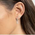 thumbnail image 3 of Believe by Brilliance Women's Fine Silver Plated CZ Round and Butterfly Earring Trio Set, 3 of 5