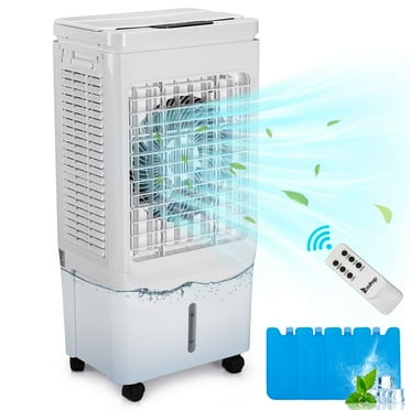 HomArltek Evaporative Air Cooler, 2059 CFM Swamp Cooler with 10.56 Gal Large Water Tank, Portable Air Conditioner with Timer, Remote, 4 Ice Packs, Ice Cooling Fan with 3 Speeds and 3 Modes