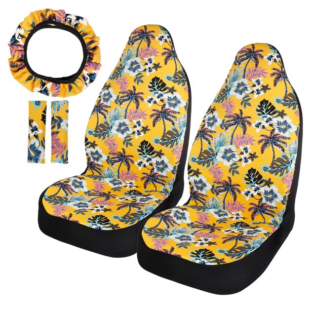 Unique Bargains Cotton Linen Multicolor Car Front Seat Cover Steering