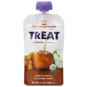 Happy Squeeze Treat Caramel Apple Squeezable Fruit Dessert, 3.5 oz, (Pack of 12)
