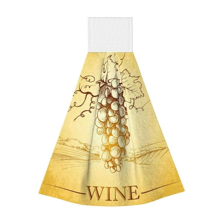 

Zufioo Bunch of Grapes Print Coral Fleece Velcro Hand Towel Hangable Absorbent Hand Towel Suitable for Kitchen Bathroom Household Items