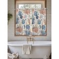 thumbnail image 4 of Blue Coastal Bathroom Window Curtain, Summer Beach Coral Shell Starfish Vintage Light Filtering Coffee Kitchen Curtains, Bedroom Living Room Curtains 2 Panel 84"x45", 4 of 6