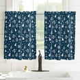 thumbnail image 3 of Navy Blue Christmas Trees Kitchen Curtains 54 Inches Long, Winter Xmas Pine Snowflake Rod Pocket Window Curtains Panels for Bedroom/Bathroom/Nursery, Light Filtering Treatment Curtains Drapes 42"x54", 3 of 5