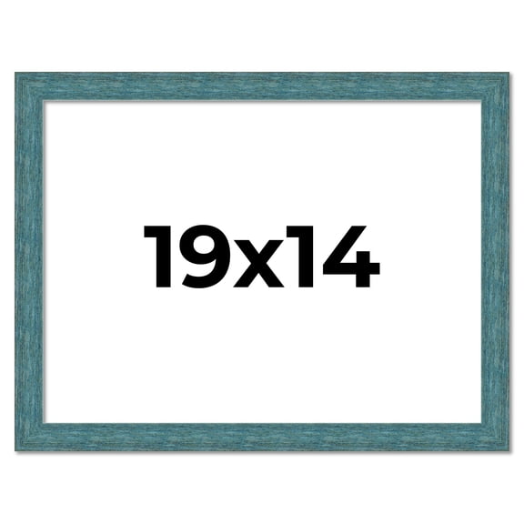 19x14 Frame Blue Rustic Barnwood Solid Wood Picture Frame Width 1.25 Inches | Interior Depth 0.5