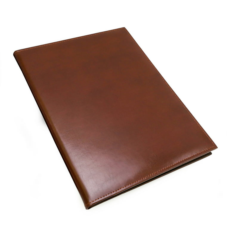 Pen+Gear Bonded Leather Padfolio, Brown, 9.5 in x 12.25 in, 1 College Ruled  Writing Pad Included