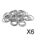 thumbnail image 1 of 6x 50 de Plata de Material Acero Inoxidable con Bordes Partidos, de Llavero Circular de 20 Mm para La Organización de Las Llave 6 piezas, 1 of 10