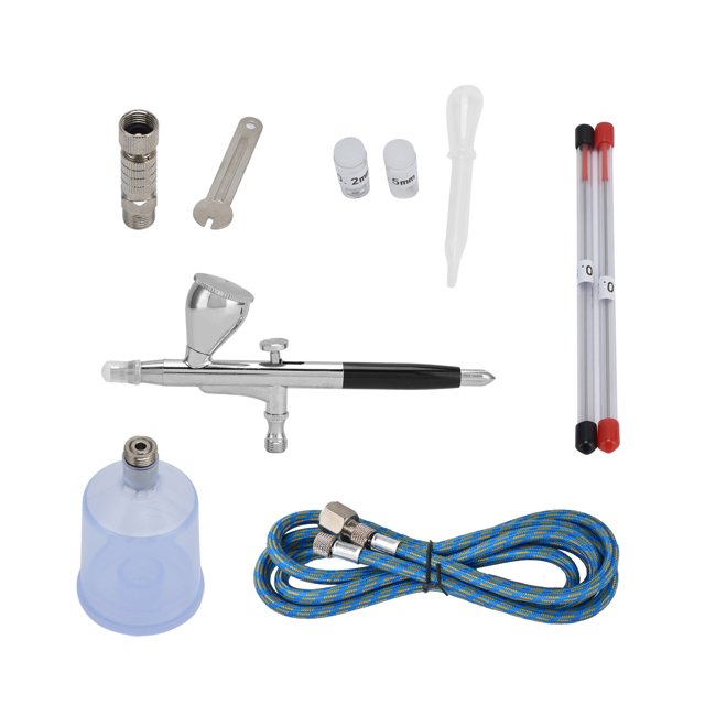 Ensemble d'Aérographe, Brosse à Air Multi Accessoires Léger et Portable Petit G1/8 avec Buses de Pulvérisation pour Décoration Maison Impression de Modèle pour la Plupart des Types d'Aérographes