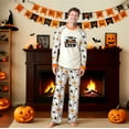 thumbnail image 6 of Halloween Pajama Set Long Sleeves and Pants Two-Piece Set Holiday Pajamas Cute Pumpkin Ghost Spider Skull Print Pajamas Pajamas Unisex Couple Outfit Family Pajamas,Women S, 6 of 6