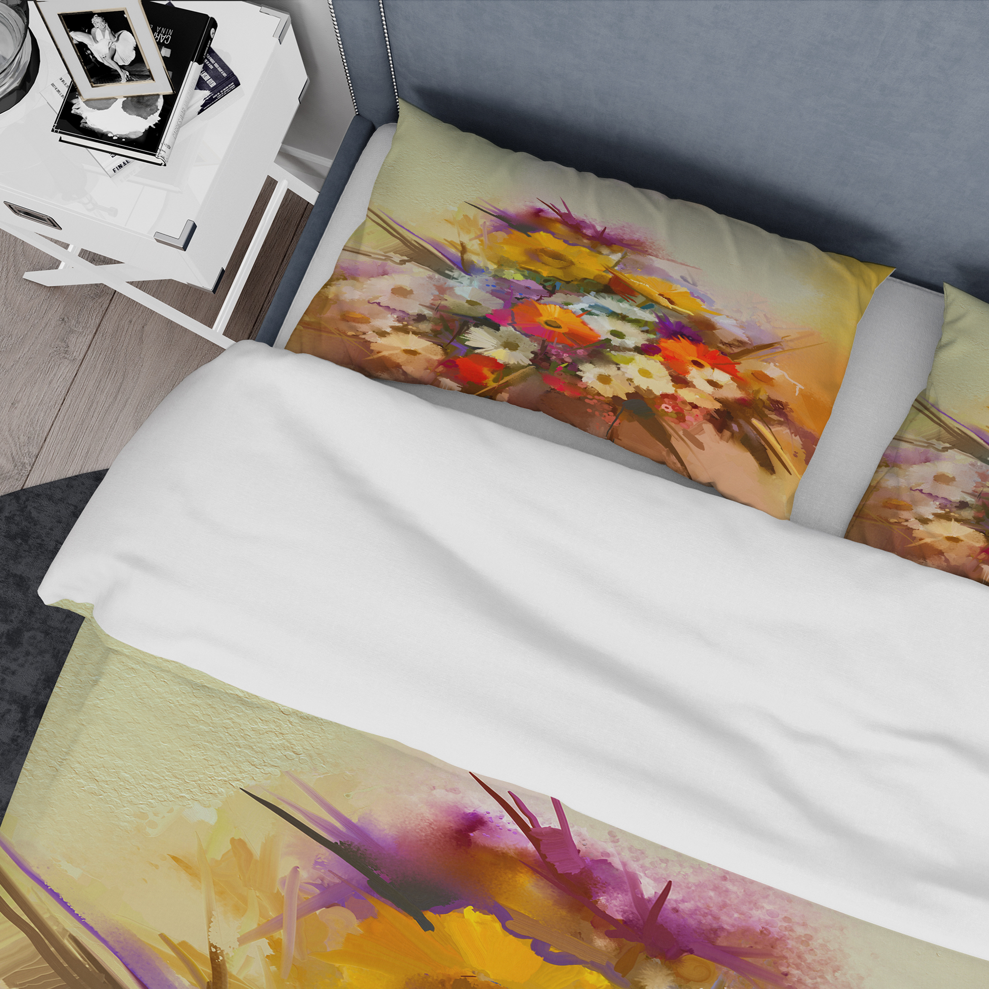 Designart 'Hand Painted Bouquet of Flowers' Traditional Duvet Cover Set