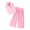 Pink, variant on Girls 2 Piece Outfits Double Breasted Lapel Collar Suit Vest and Pleated Wide Leg Pants Sets for Kids (Red, 2-3 Years)