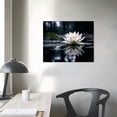 thumbnail image 3 of ONETECH Canvas Wall Art Lotus Leaf and White Lotus on the River Wall Art Prints Painting Flower Reflection Pictures for Living Room Wall Decor Artwork Abstract for Home Modern Decoration, 3 of 4