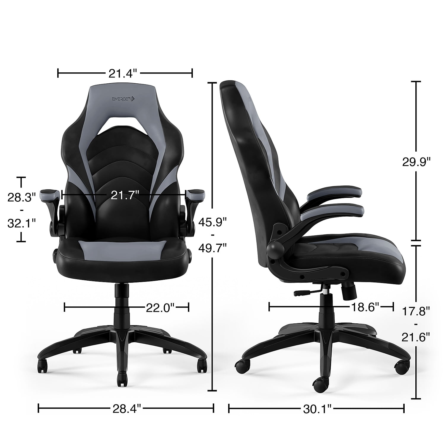 staples 2829477 gaming chair black and grey