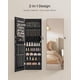 thumbnail image 3 of SONGMICS HOME Mueble colgante para colgar en la pared, con luces interiores LED, organizador de joyas montado en la puerta, espejo de longitud completa, idea de regalo, tinta negra, 3 of 6