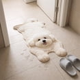 thumbnail image 4 of Homellea White Fluffy Dog Shaped Area Rug, 15.75 x 23.62 Inch Plush Look Animal Floor Mat for Bedroom, Living Room, Bedside, Entryway, Bathroom, Apartment and Home Decor, 4 of 9