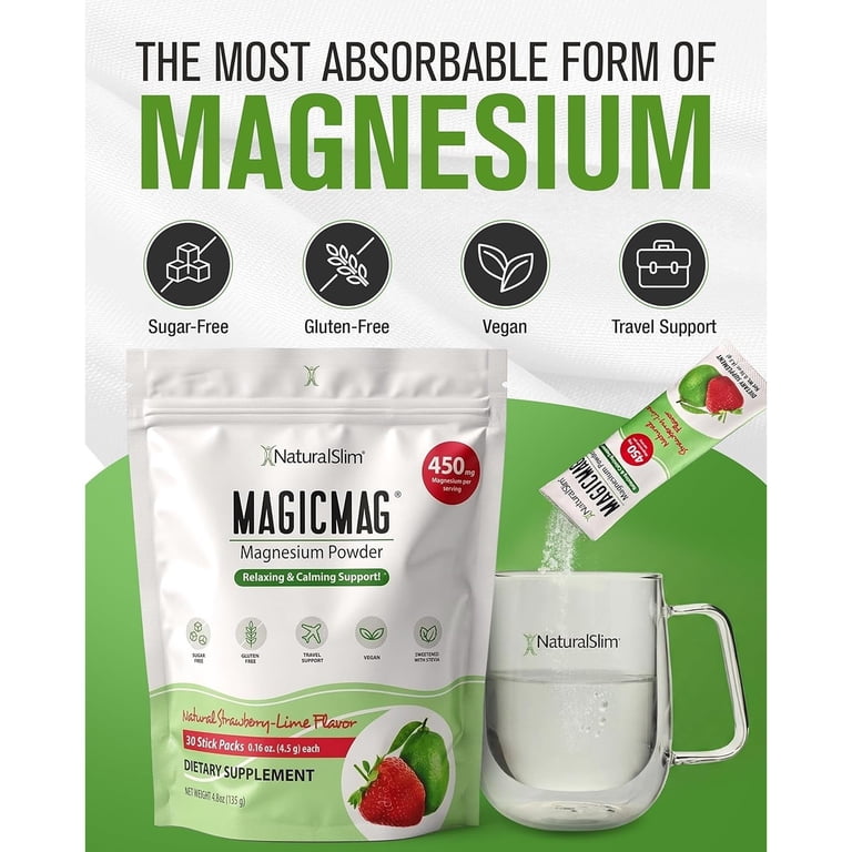 NaturalSlim MagicMag Magnesium Citrate Powder, 30 Sticks photo 3
