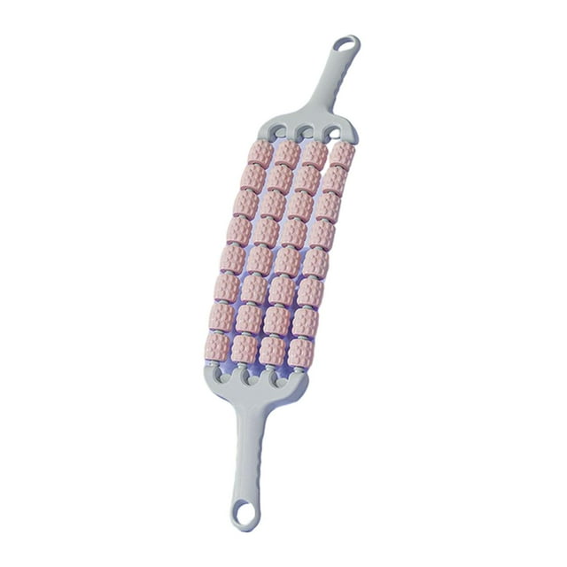 Rodillo de masaje corporal flexible para relajación muscular, ideal para el hogar y viajes, 46 x 8 cm. Rosa