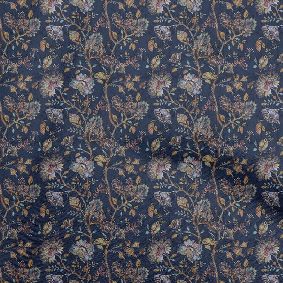 oneOone Cotton Flex Blue Fabric Batik Quilting Supplies Print Sewing Fabric By The Yard 40 Inch Wide