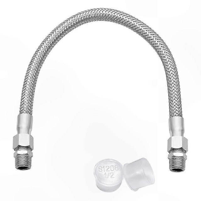 Heavy-Duty Air Compressor Hose, 20inch Length, 3/4 Male Adapters, 450 PSI & 750°F Max Pressure & Temperature Resistance