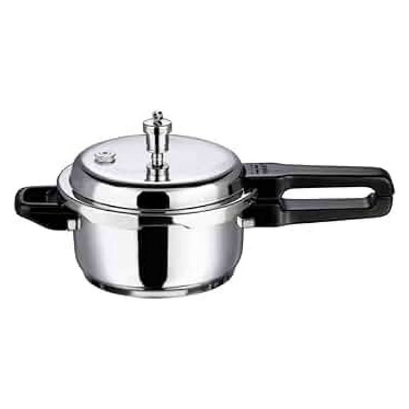 Pressure Cooker Stainless Steel – Outer Lid - 2 Liter – Induction Base Cooker – Indian Pressure Cooker – Sandwich Bottom – Best Used For Indian Cooking, Soups, and Rice Recipes, Quinoa
