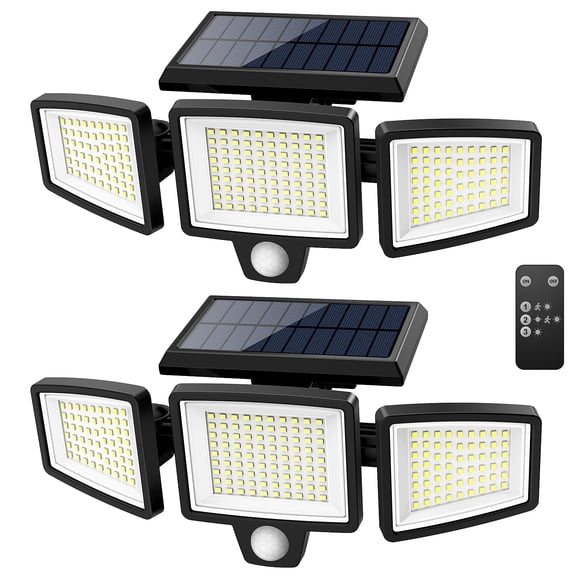 Luces solares para exteriores Tuffenough 2500 LM 210 LED con control remoto