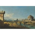 thumbnail image 3 of Bernardo Bellotto 14x11 Black Modern Framed Museum Art Print Titled - Capriccio with Roman Monuments, Including the Castel Sant’Angelo and Saint Peter's, 3 of 5