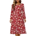 thumbnail image 3 of Baikeli Womens Boho Floral Printed Midi Dresses 2026 Summer Casual Sundresses Loose Flowy Bohemian Beach Vacation Dresses Red XXL, 3 of 8