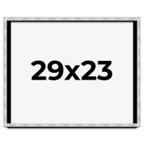 29x23 Frame Brushed Silver Solid Wood Picture Frame | 0.75 Inch Moulding Width | Rabbet Depth 0.75