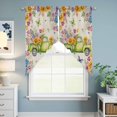 thumbnail image 6 of Swag Valance Curtains for Windows, Spring Truck Floral Light Filtering Kitchen Curtains, Watercolor Garden Flowers Butterflies Beige Window Treatment Valances for Living Room, 36x63 - 2 PCS, 6 of 9