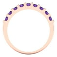 thumbnail image 5 of 0.63 ctw Wedding Band for Women - 18K Rose Gold Natural Amethyst Stackable Eternity Ring, 5 of 6