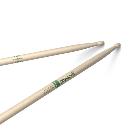 ProMark | Baquetas Classic Forward 5B Raw Hickory, punta ovalada de nylon, sin terminar, 1 par