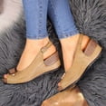 thumbnail image 7 of Cute Wedges Sandals for Women Relaxed Fit Lightweight Square-Toe Low Heels Womens House Slippers Memory Foam Platform Ankle Strap Summer Dress Shoes, 7 of 7