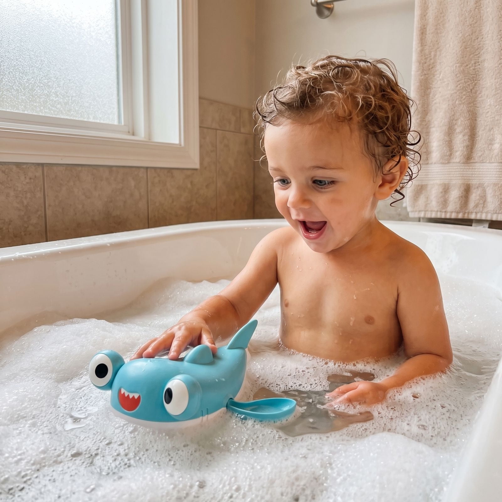 Bath Swimming Shark Toy Fun Clockwork Pool Toy Cute Floating Bathtub Water Toy for Preschool Child Boys Girls Baby Shower Idea Gift for Birthday