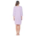 thumbnail image 2 of Casual Nights Women's Henley Nightshirts Set of 2, Floral 3/4 Sleeve Nightgowns & Solid Sleepwear Shirt - Lilac, 2 of 6
