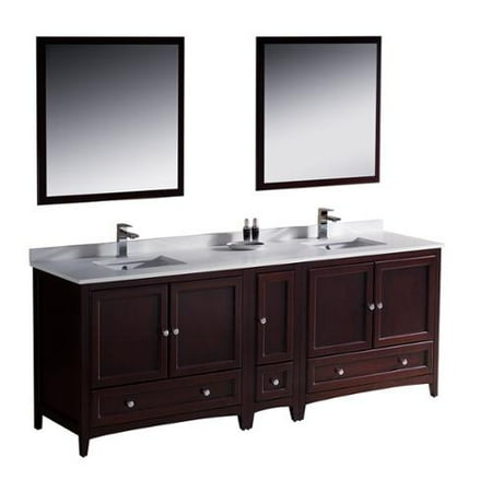Fresca Oxford 84 Inch Mahogany Traditional Double Sink Bathroom Fresca Oxford 84 Inch Mahogany Traditional Double Sink Bathroom Vanity With Side Cabinet