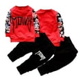 thumbnail image 4 of Esaierr 2PCS Toddler Baby Boys Girls Sweatsuit Long Pants Outfit Letter Print Long Sleeve Sweatshirt Pullover Tops+ Jogger Pants Fall Casual Tracksuit Set 6M-4Y, 4 of 8