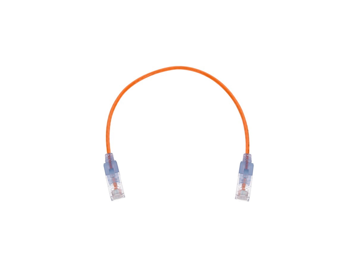 Monoprice Cat6A Ethernet Patch Cable - 1 Feet - Orange (10 Pack) Snagless RJ45 550Mhz UTP Pure Bare Copper Wire 10G 30AWG - SlimRun Series