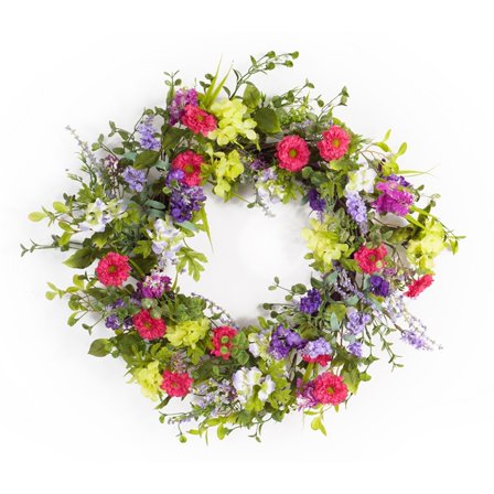 Floral Wreath 24 Inch Spring Decor for Front Door, Entryway, Home Decor